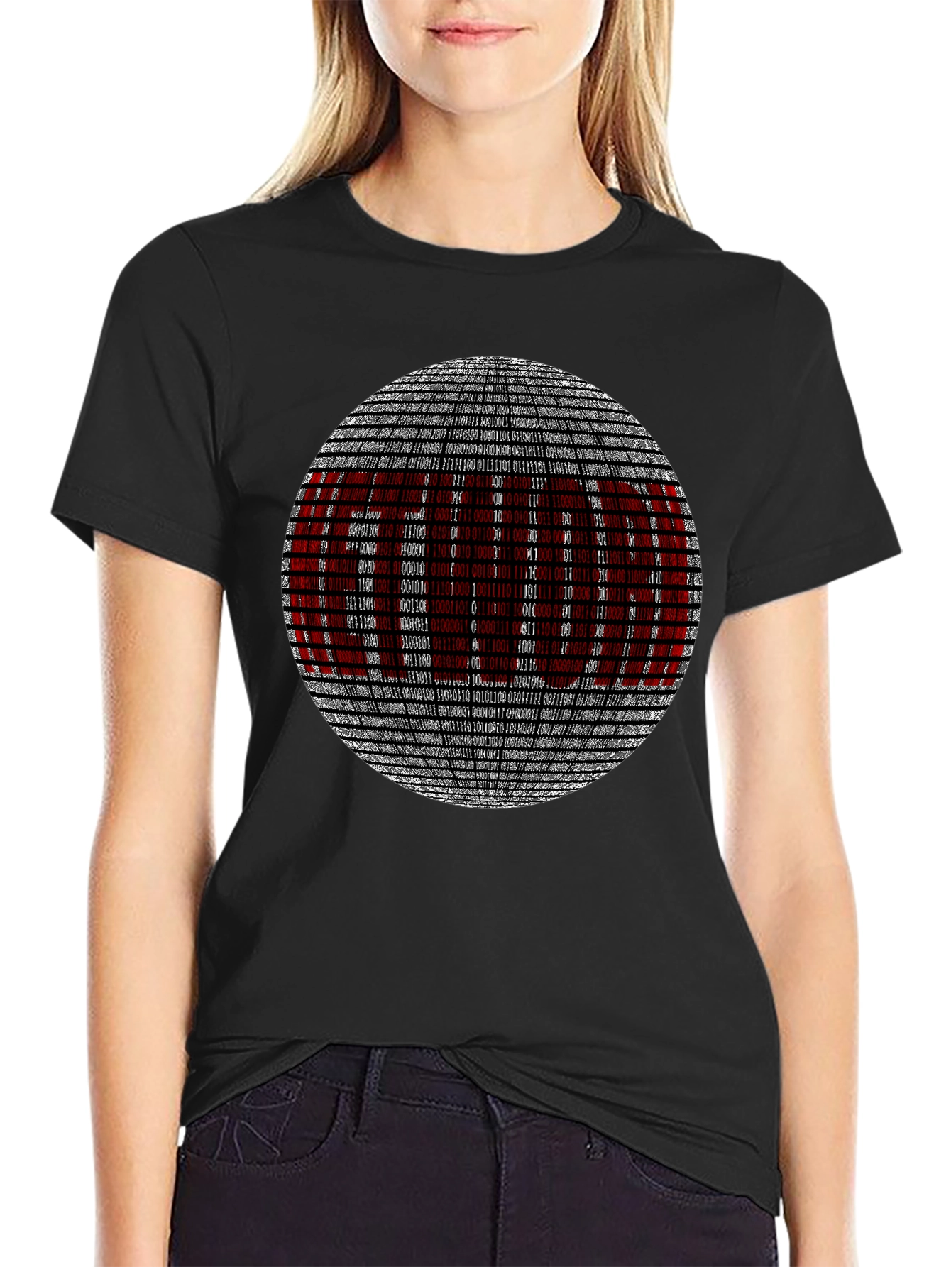 Binary Code Graphic T-Shirt