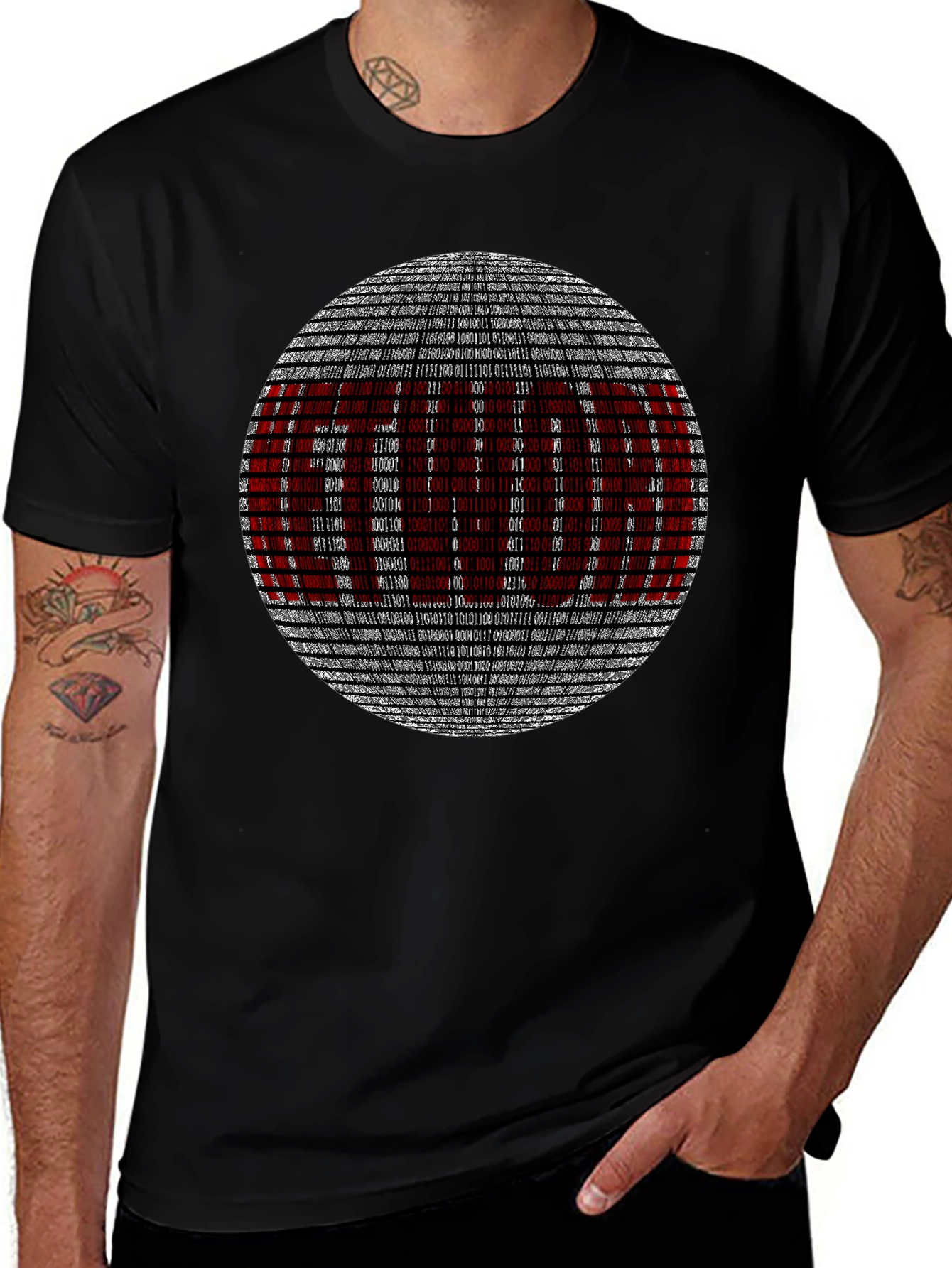 Binary Code Graphic T-Shirt