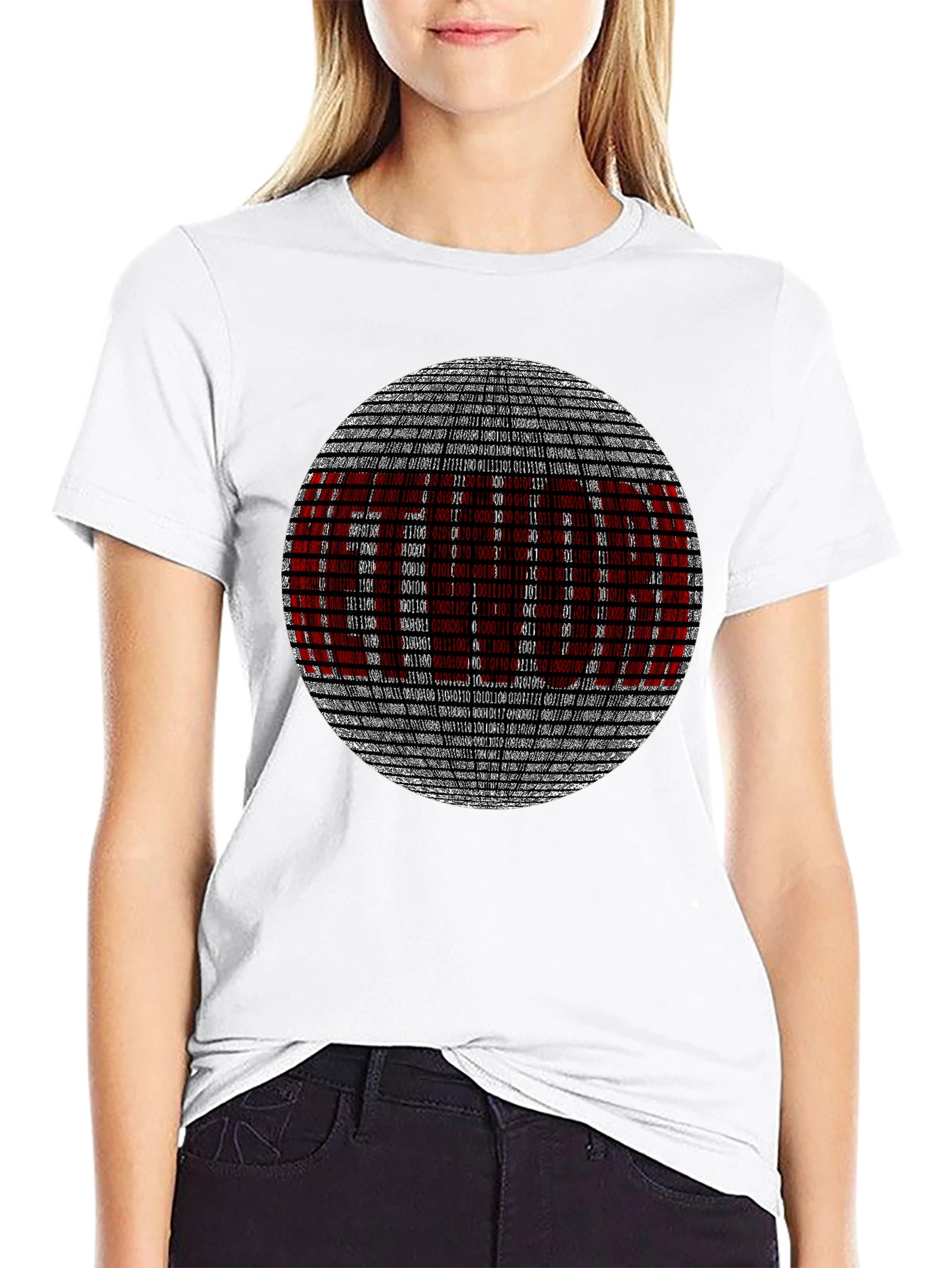 Binary Code Graphic T-Shirt