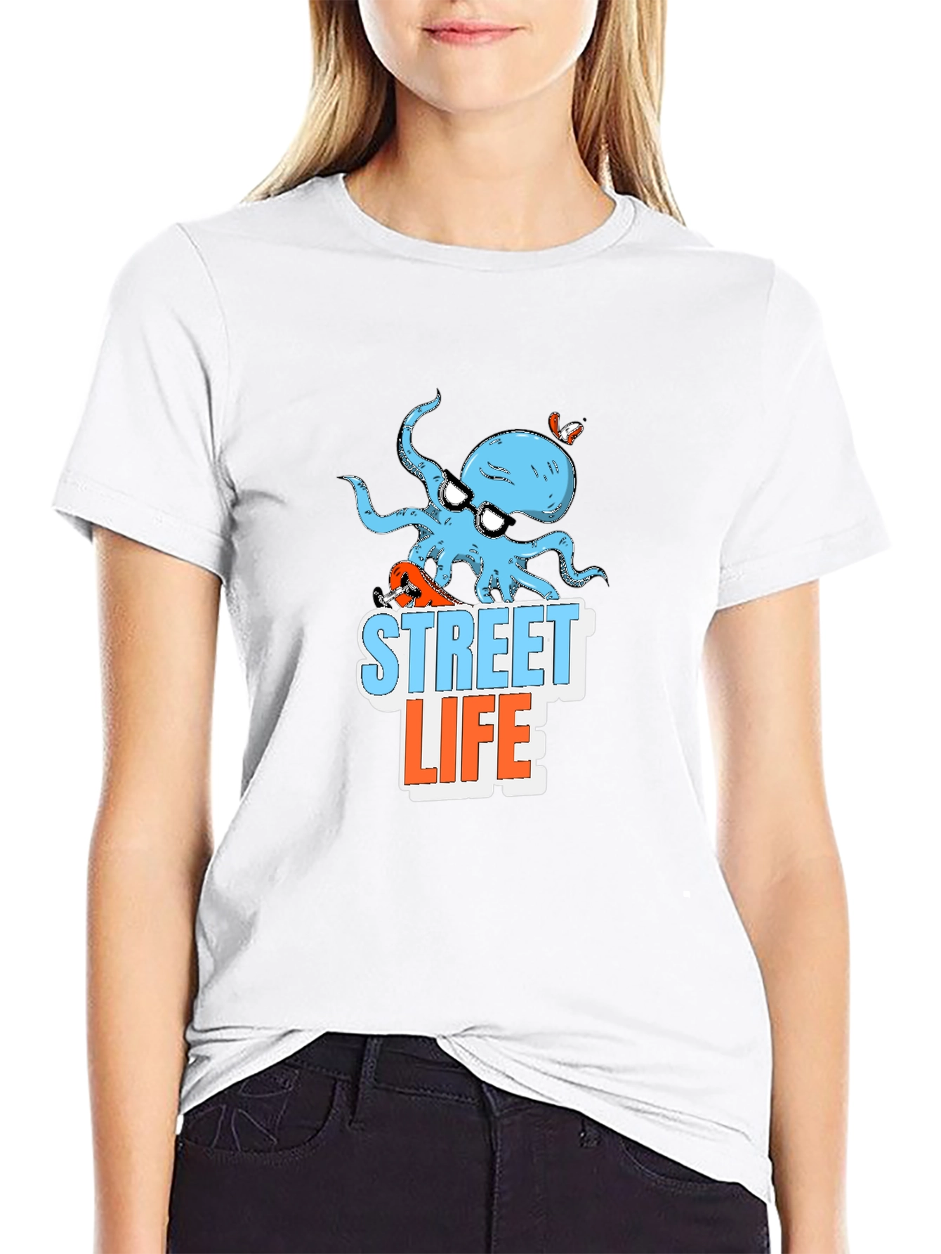 Street Life Octopus Graphic T-Shirt