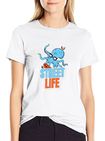 Street Life Octopus Graphic T-Shirt