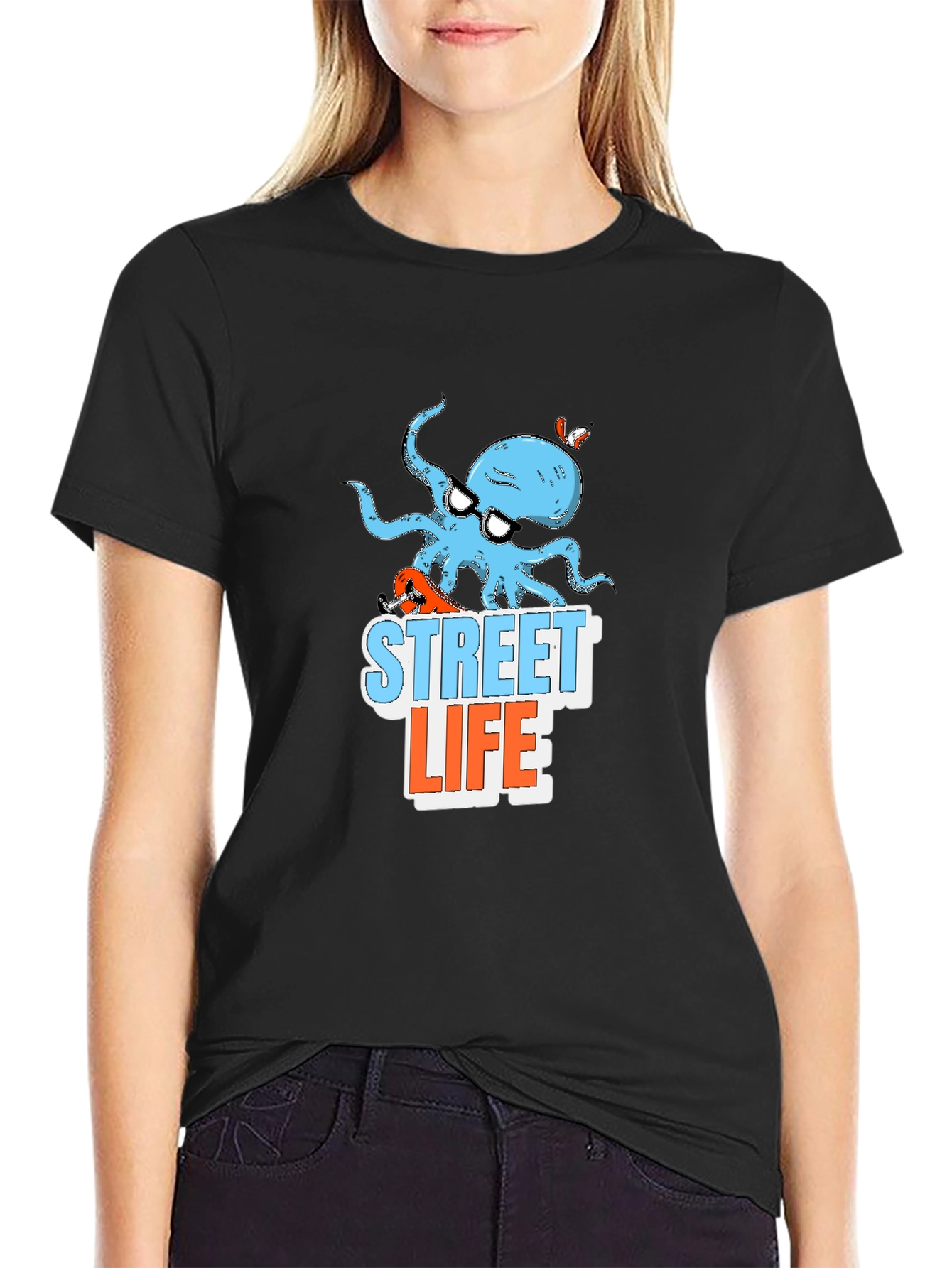 Street Life Octopus Graphic T-Shirt