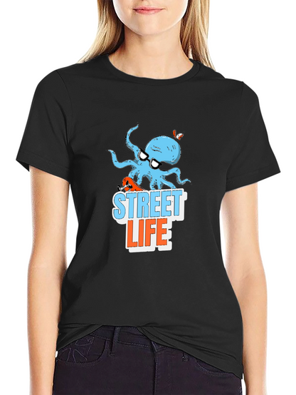 Street Life Octopus Graphic T-Shirt