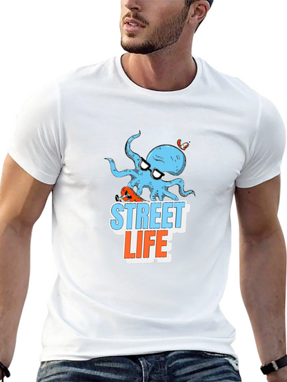 Street Life Octopus Graphic T-Shirt