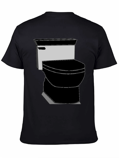 Toilet Graphic Tee - Black Cotton T-Shirt