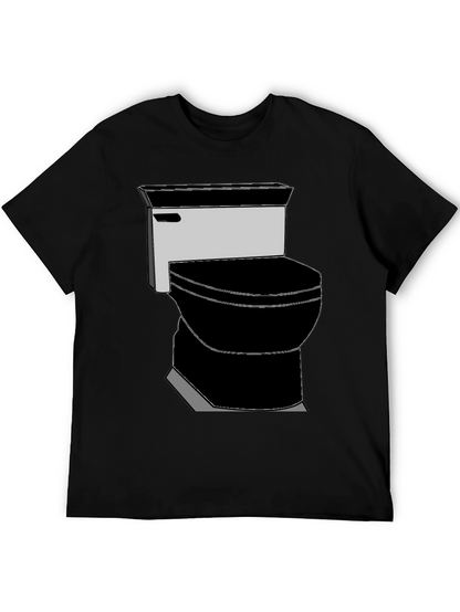 Toilet Graphic Tee - Black Cotton T-Shirt