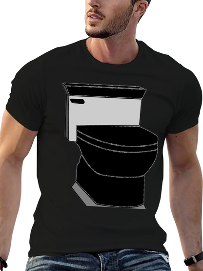 Toilet Graphic Tee - Black Cotton T-Shirt