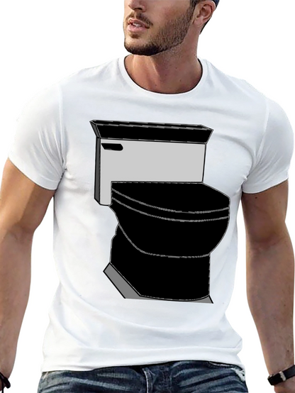 Toilet Graphic Tee - Black Cotton T-Shirt