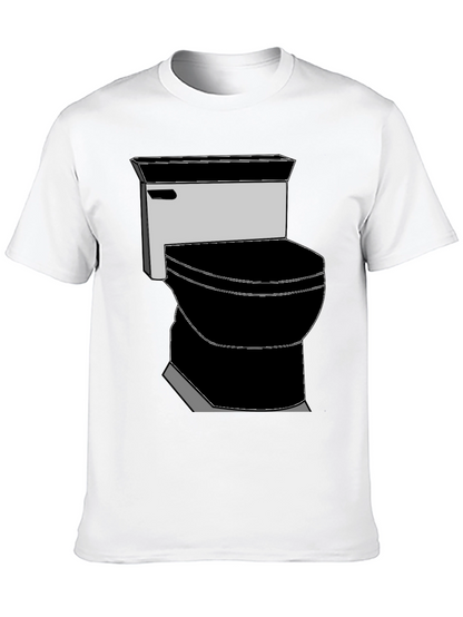 Toilet Graphic Tee - Black Cotton T-Shirt
