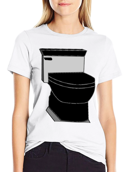 Toilet Graphic Tee - Black Cotton T-Shirt