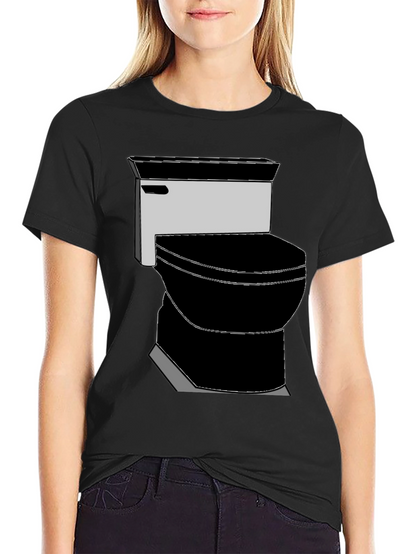 Toilet Graphic Tee - Black Cotton T-Shirt