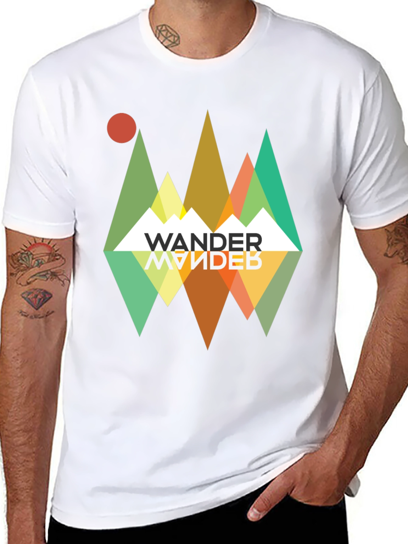 Wander Graphic Tee - Retro Mountain Adventure