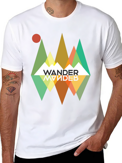 Wander Graphic Tee - Retro Mountain Adventure