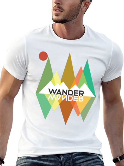 Wander Graphic Tee - Retro Mountain Adventure