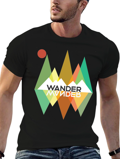 Wander Graphic Tee - Retro Mountain Adventure