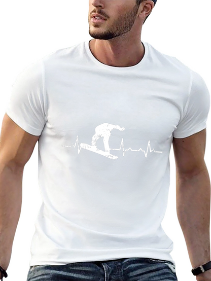 Snowboard Heartbeat T-Shirt - Black Graphic Tee