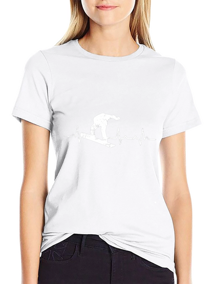 Snowboard Heartbeat T-Shirt - Black Graphic Tee