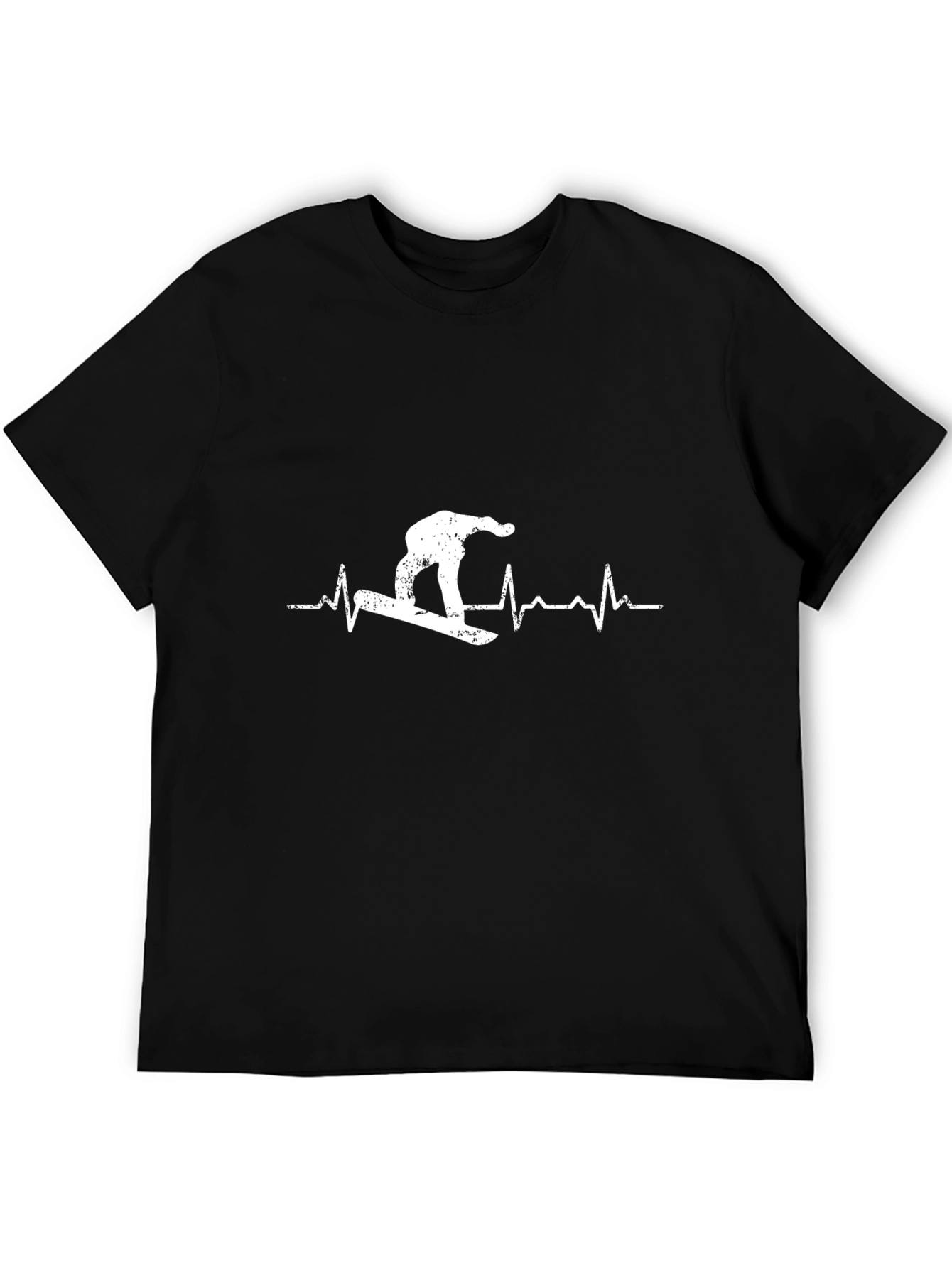 Snowboard Heartbeat T-Shirt - Black Graphic Tee