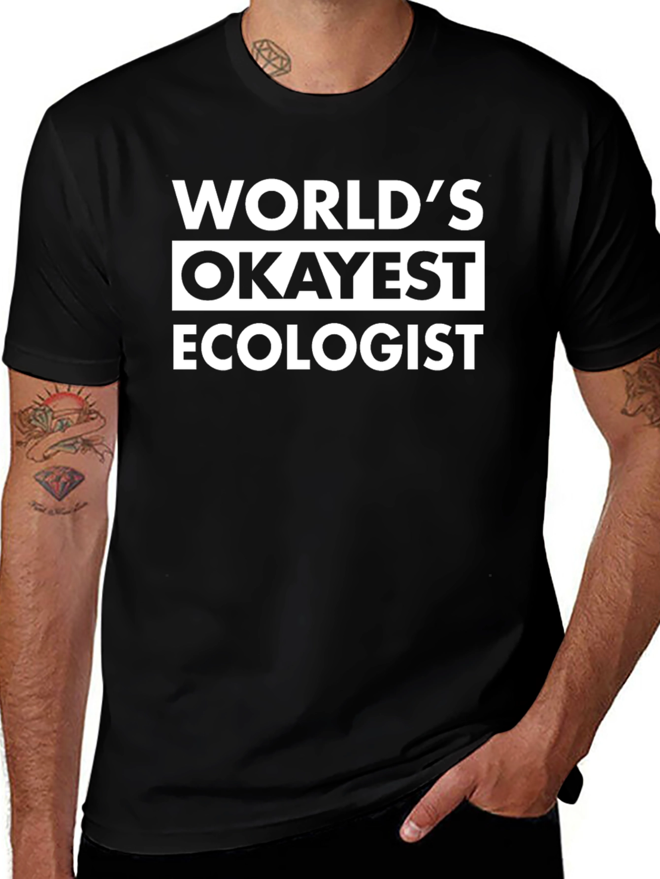 Worlds Okayest Ecologist Black T-Shirt
