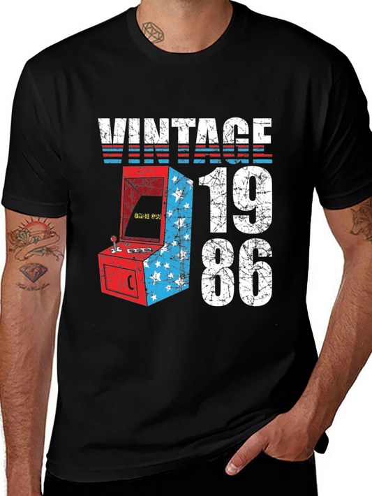 Vintage 1986 Arcade Game T-Shirt - Retro Gamer Tee