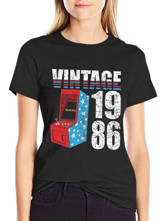 Vintage 1986 Arcade Game T-Shirt - Retro Gamer Tee