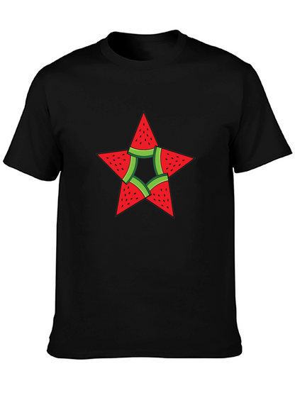 Watermelon Star Graphic Black T-Shirt