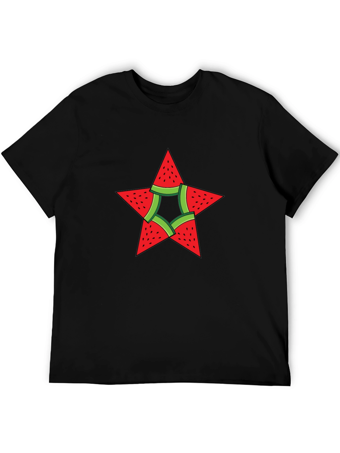 Watermelon Star Graphic Black T-Shirt
