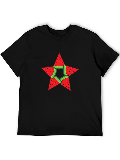 Watermelon Star Graphic Black T-Shirt