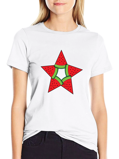Watermelon Star Graphic Black T-Shirt