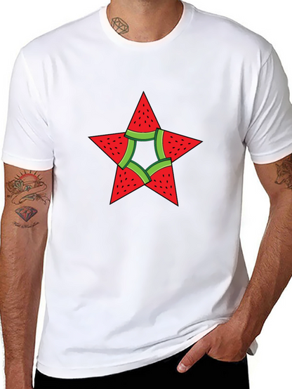 Watermelon Star Graphic Black T-Shirt