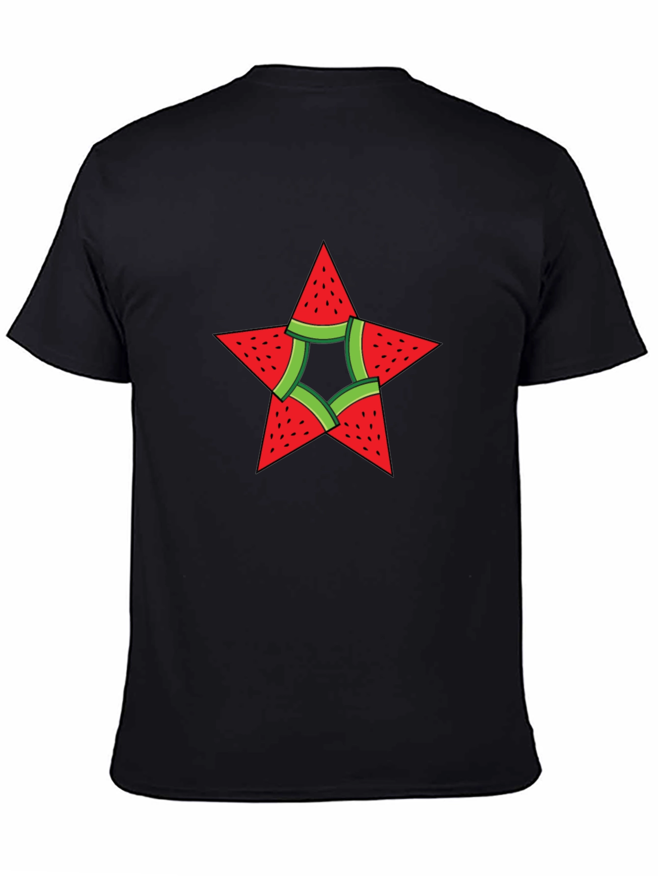 Watermelon Star Graphic Black T-Shirt
