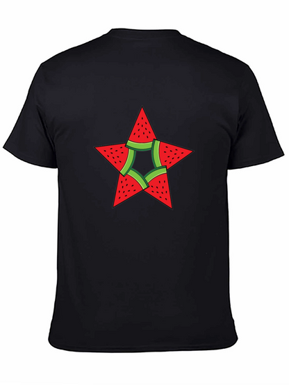 Watermelon Star Graphic Black T-Shirt