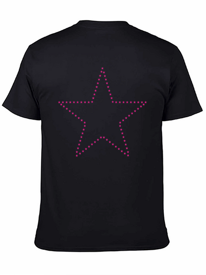Starry Night Tee - Black Cotton Crew Neck T-Shirt