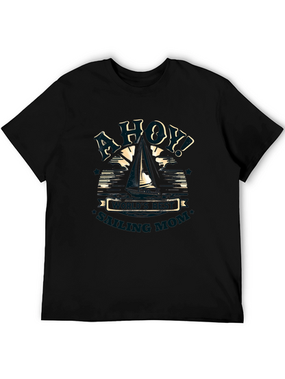 Ahoy Sailing Mom Graphic T-Shirt
