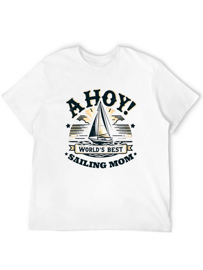 Ahoy Sailing Mom Graphic T-Shirt