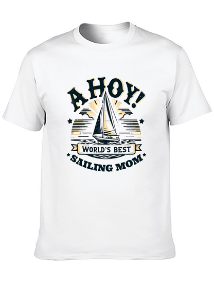 Ahoy Sailing Mom Graphic T-Shirt