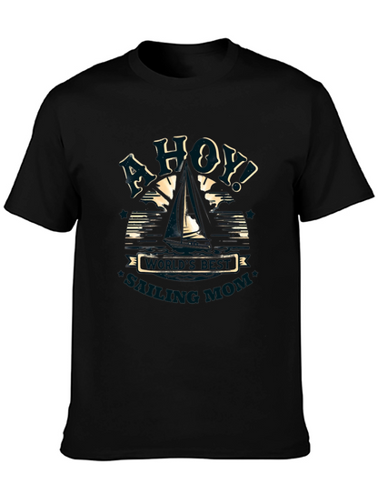 Ahoy Sailing Mom Graphic T-Shirt