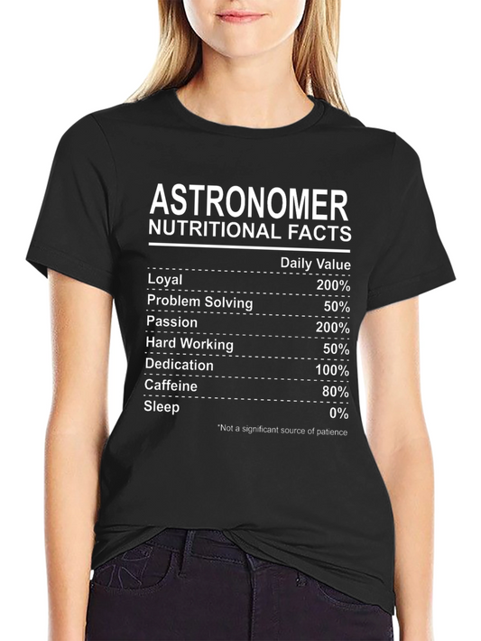 Astronomer Nutritional Facts Black T-Shirt