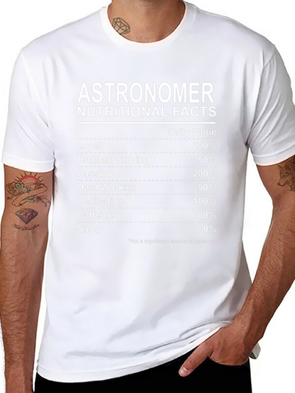 Astronomer Nutritional Facts Black T-Shirt