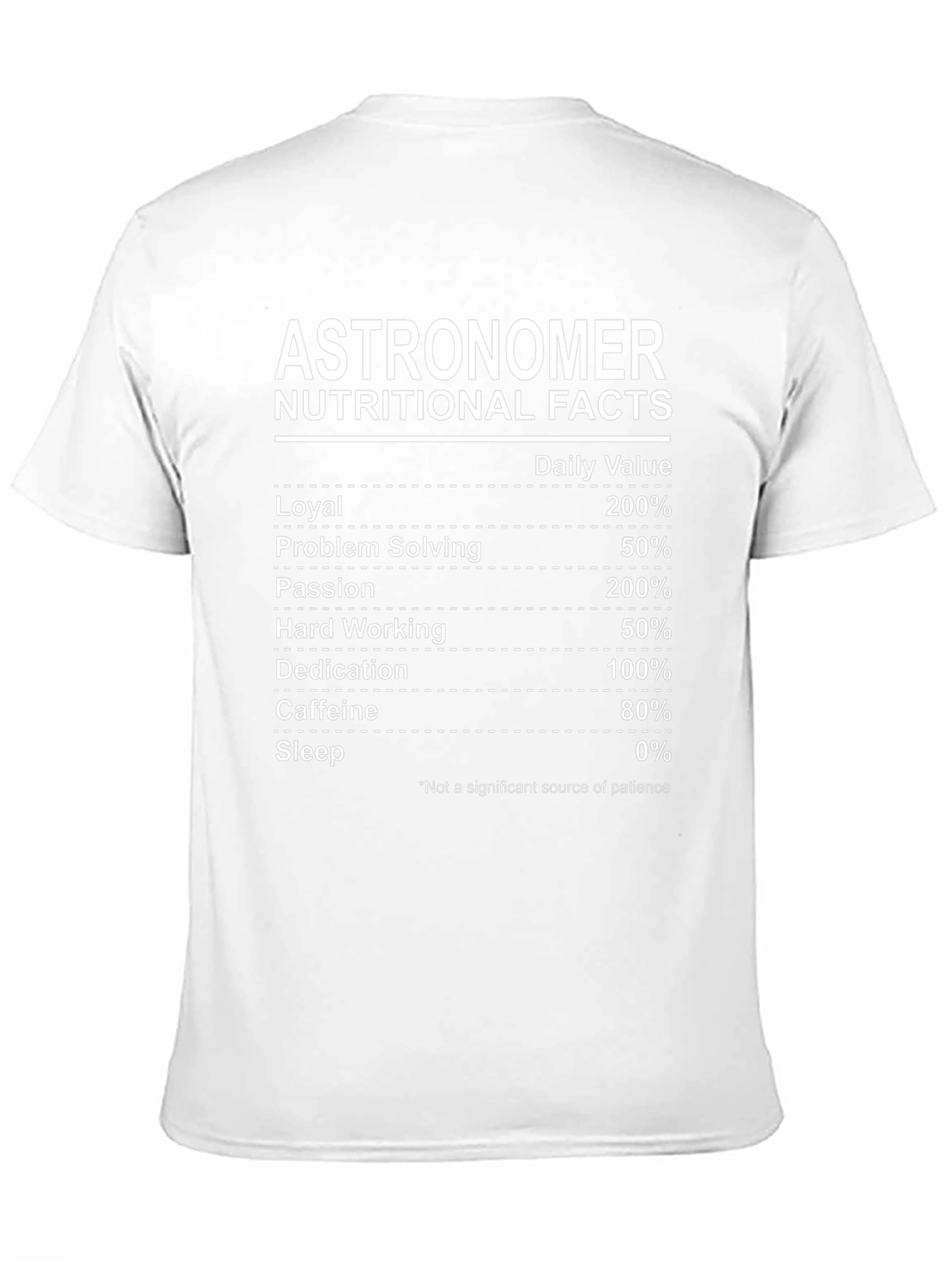Astronomer Nutritional Facts Black T-Shirt