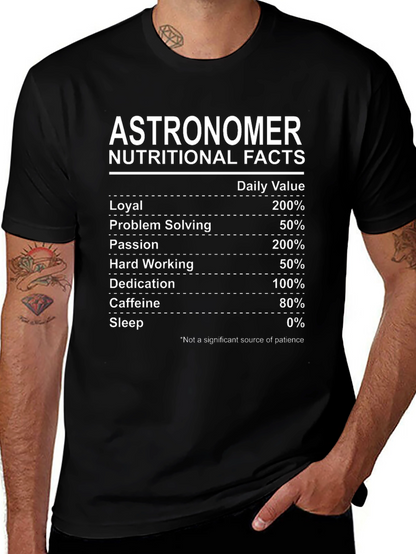 Astronomer Nutritional Facts Black T-Shirt