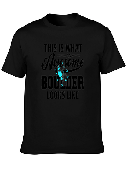 Awesome Boulder Climber Graphic T-Shirt