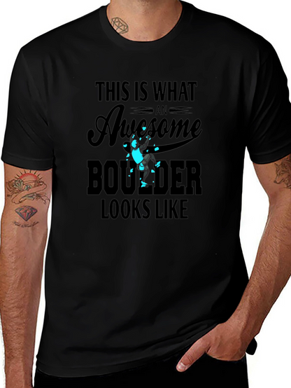 Awesome Boulder Climber Graphic T-Shirt