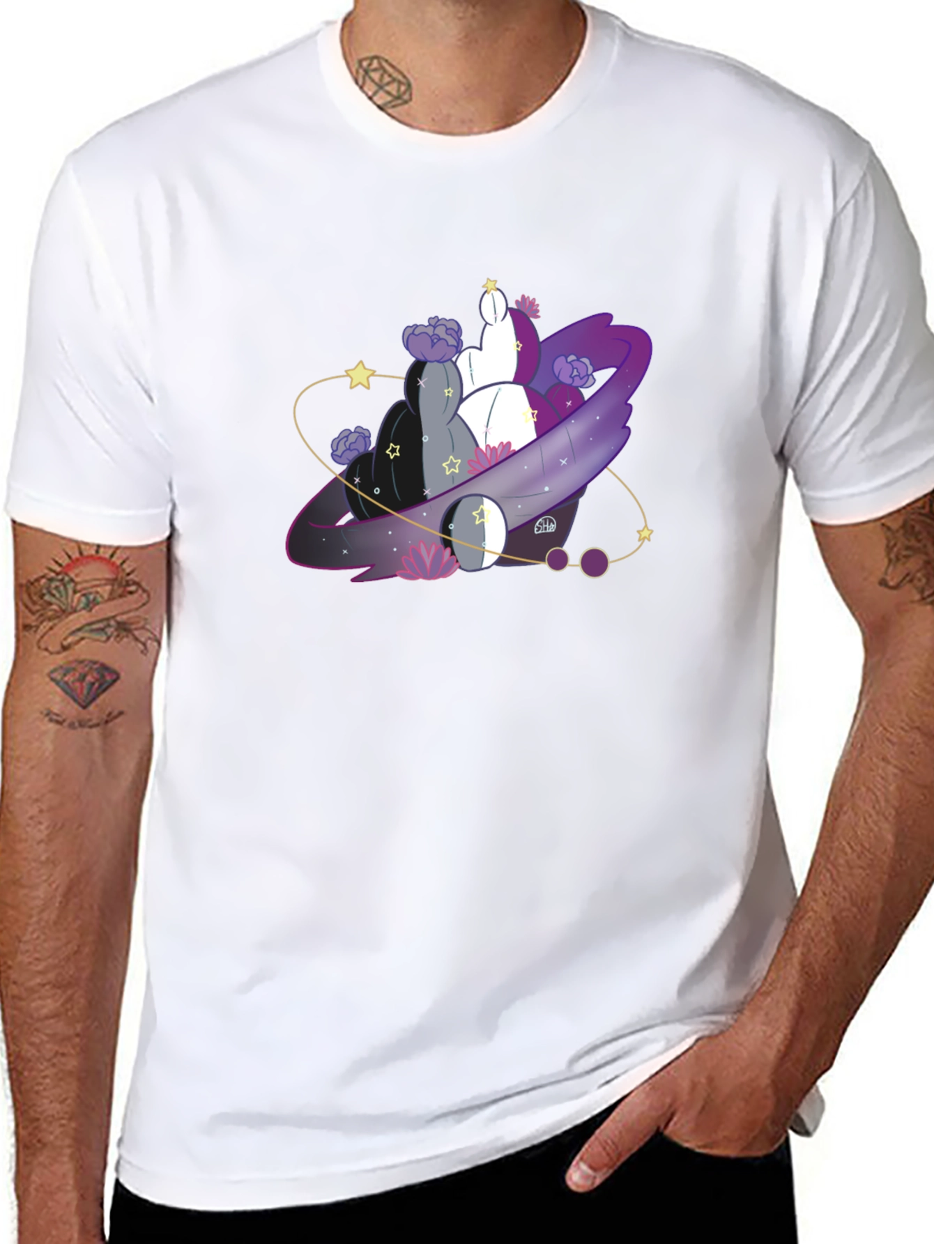 Asexual Pride Galaxy T-Shirt - Black