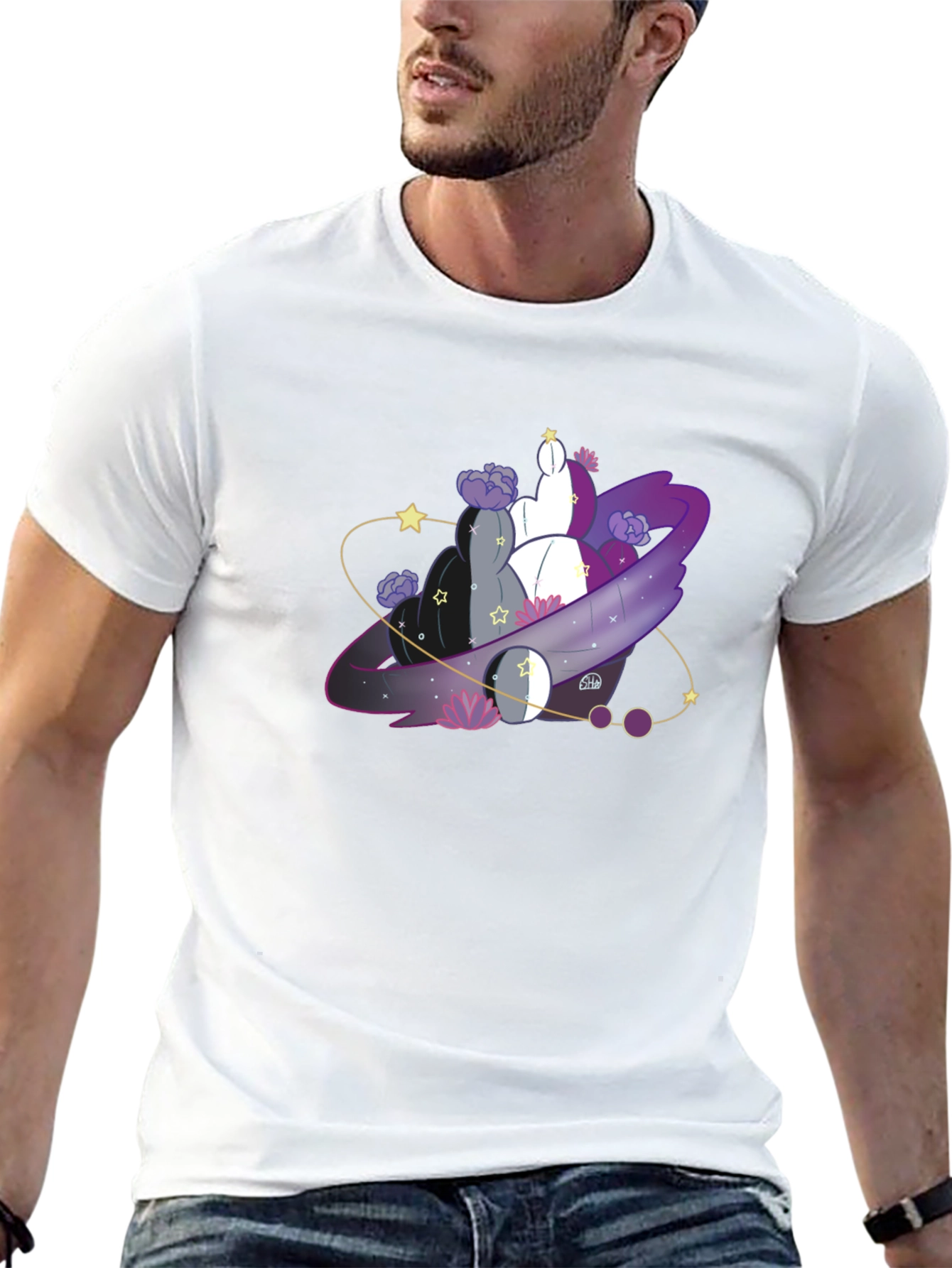 Asexual Pride Galaxy T-Shirt - Black