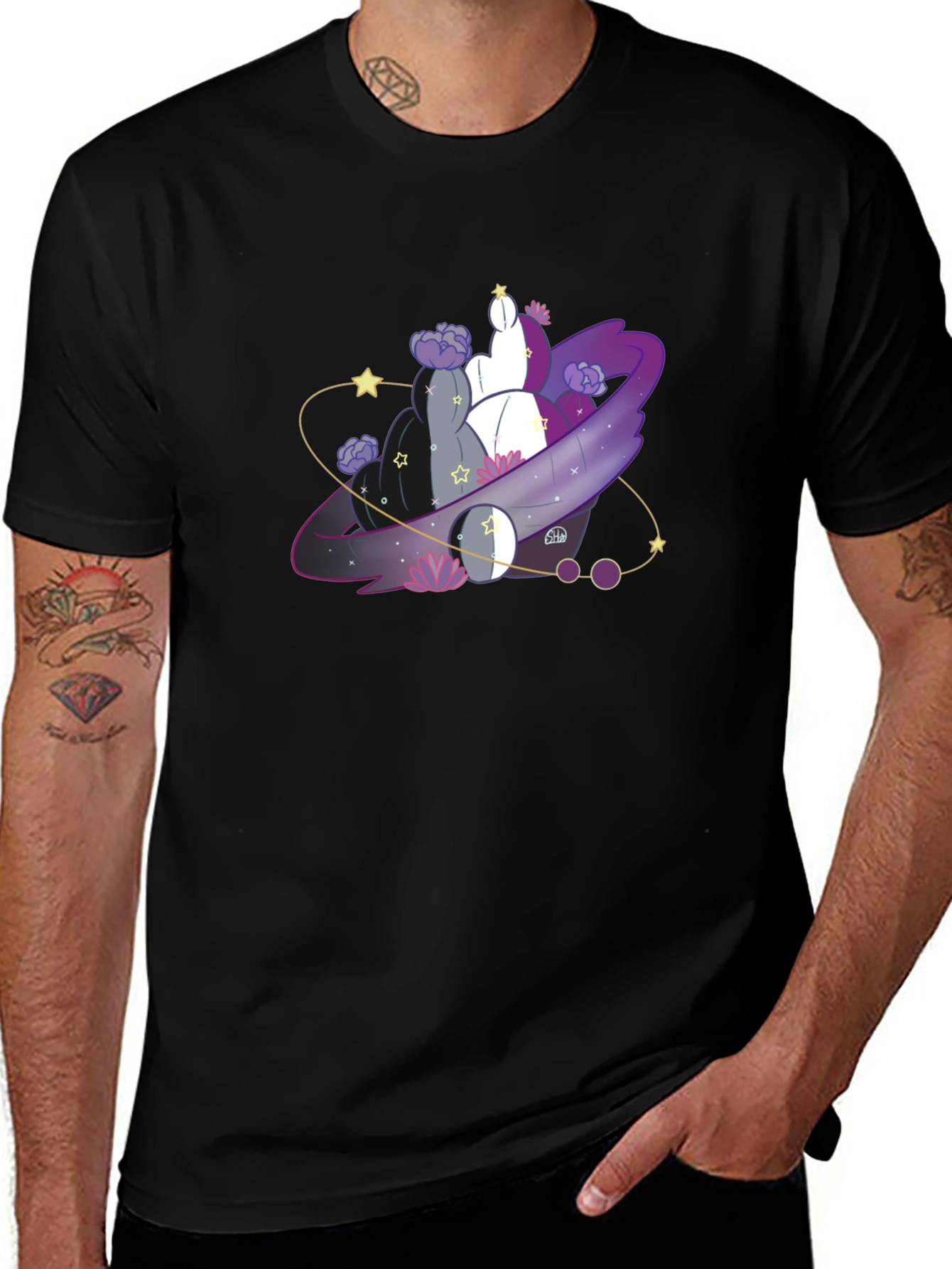 Asexual Pride Galaxy T-Shirt - Black