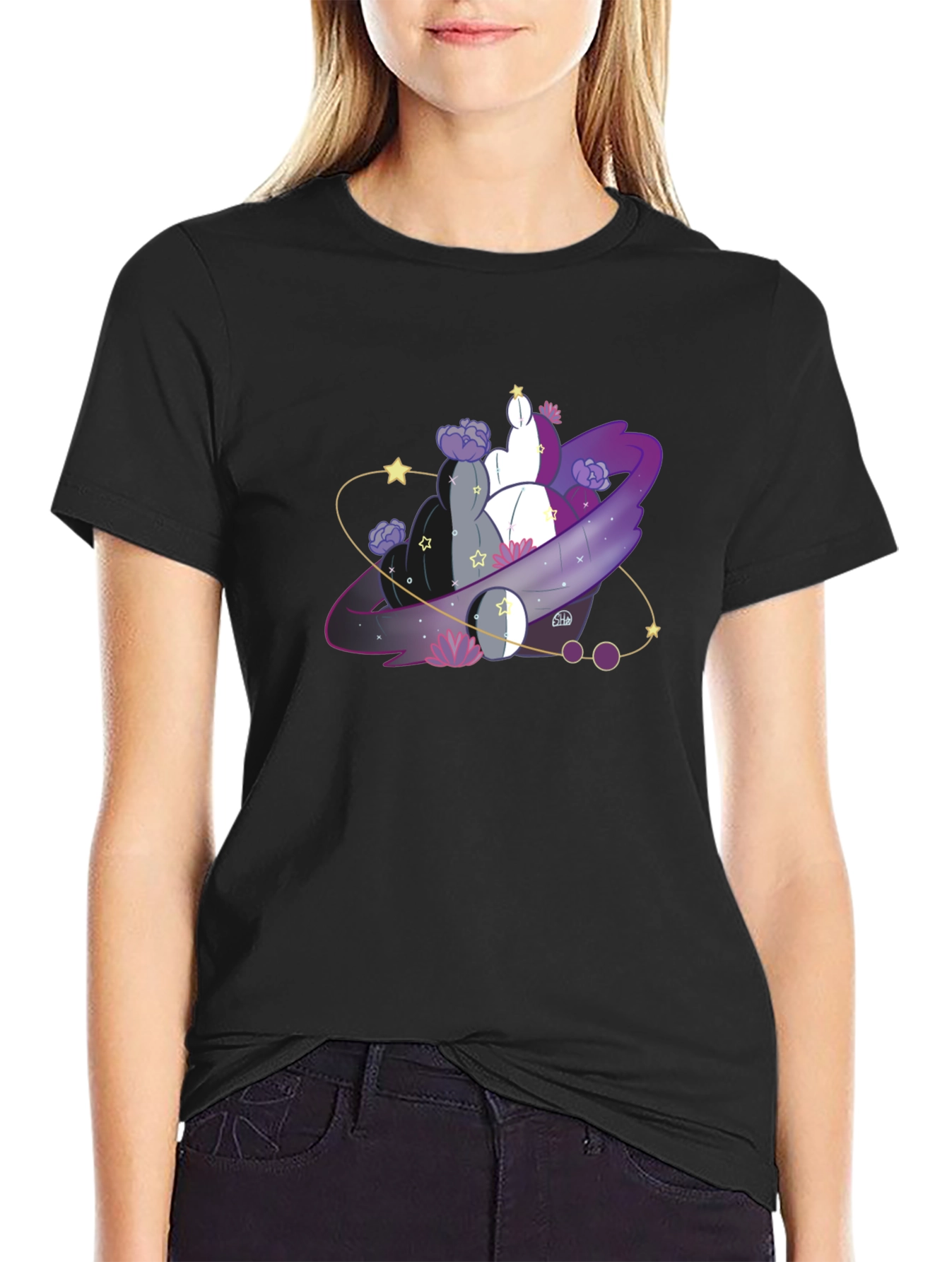 Asexual Pride Galaxy T-Shirt - Black
