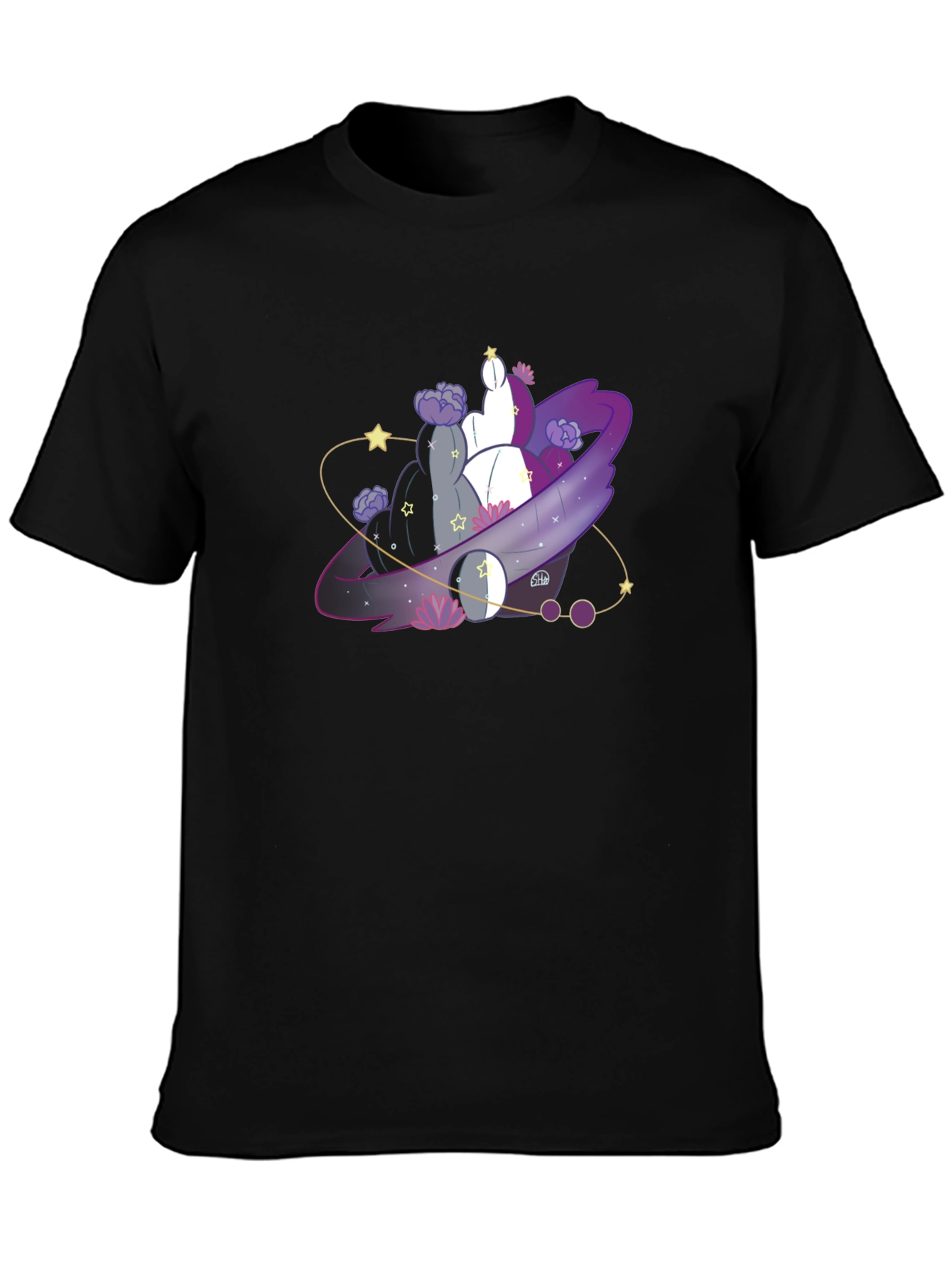 Asexual Pride Galaxy T-Shirt - Black