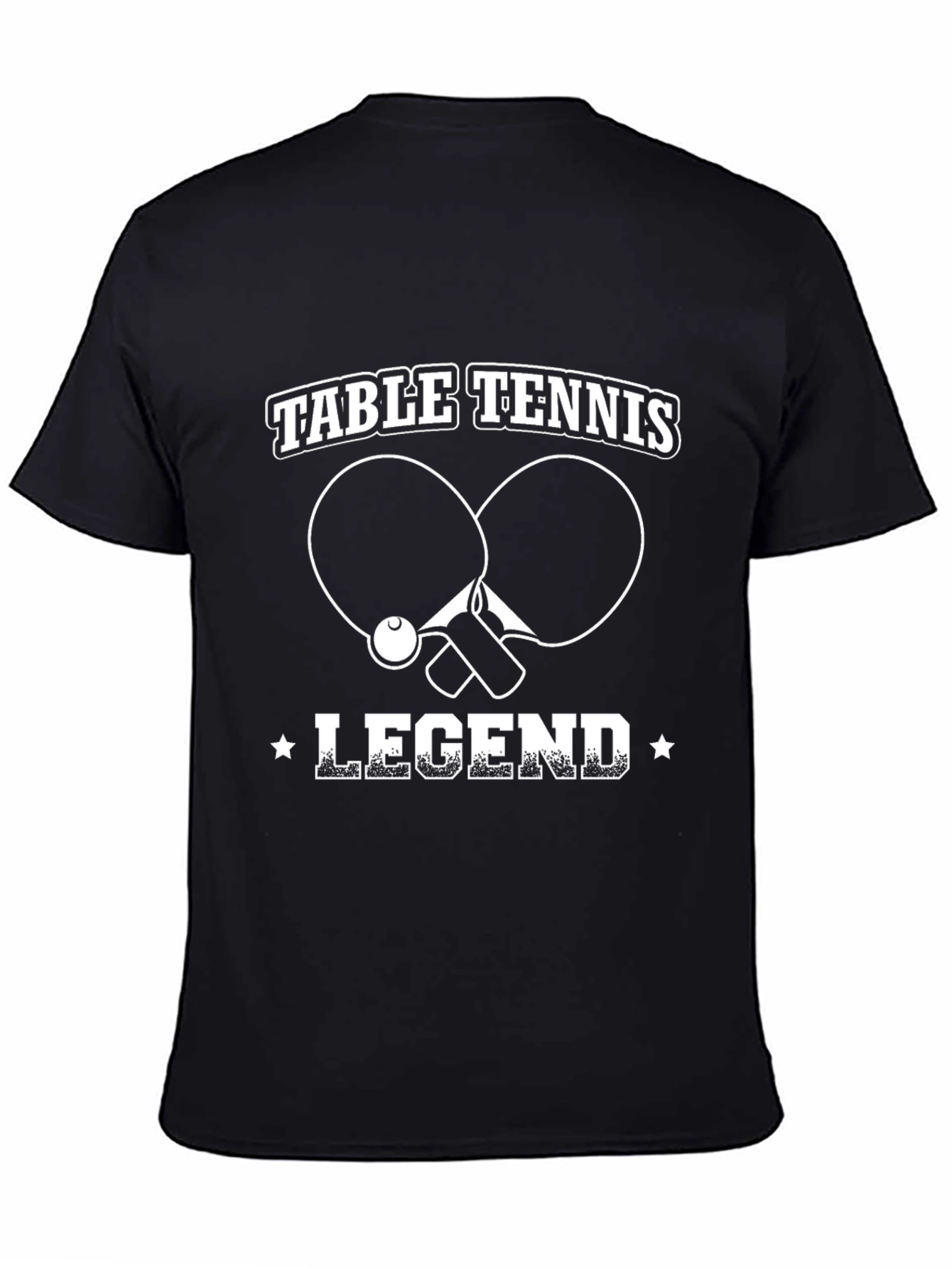 Table Tennis Legend Black Graphic T-Shirt