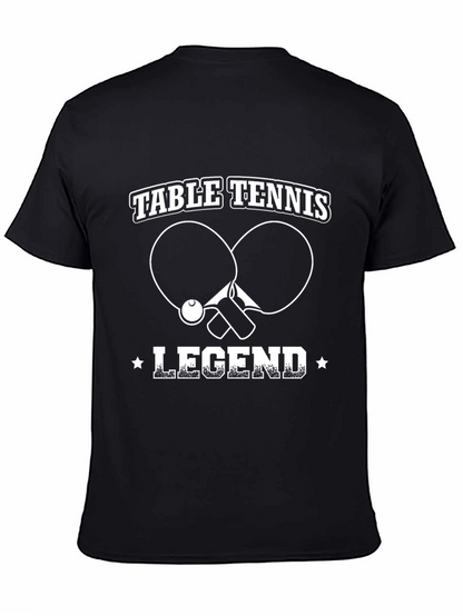 Table Tennis Legend Black Graphic T-Shirt